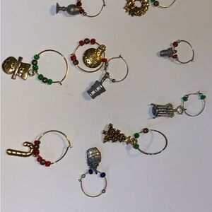 Festive Wine Glass Charms Set